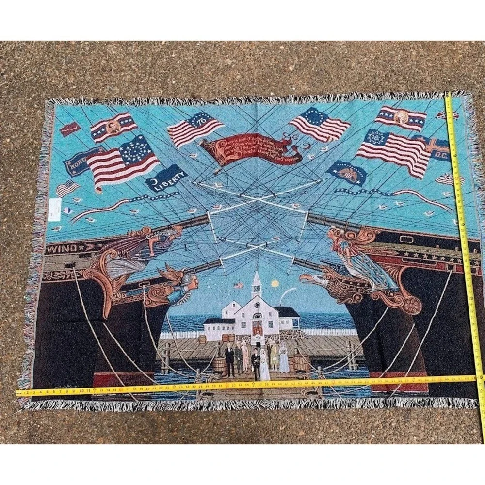 Charles Wysocki Antique Store Quilts Village‎ Home Woven Blanket Throw Tapestry
